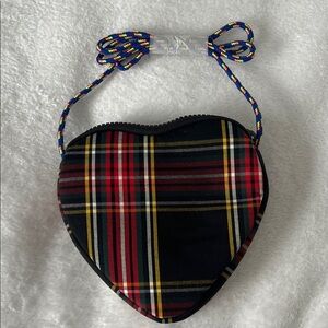 J. Crew Multicolor Plaid Heart Crossbody